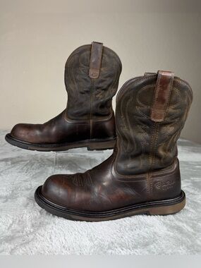 ARIAT Men's Groundbreaker Pull-on Steel Toe Oil Resistant Work Boots SZ US 7.5D